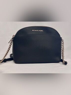 Michael Kors Black Saffiano Chain-Strap Crossbody